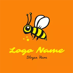 マルハナバチのロゴ Lifelike Fly Bee Icon logo design