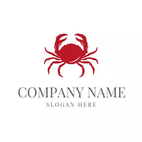 Creature Logo Lifelike Red Crab Icon logo design