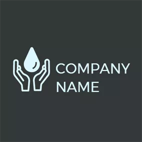 Eco Friendly Logo Light Blue Hand and Drop logo design