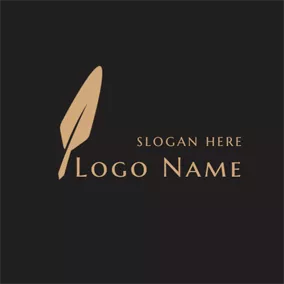 書寫 Logo Light Brown Feather Law Firm logo design
