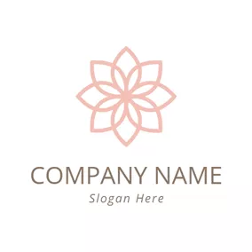 Logotipo De Floración Light Pink Flower logo design
