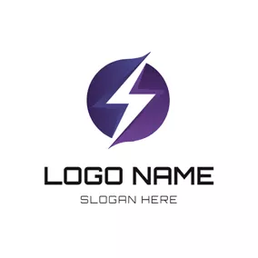 能源Logo Lightning and Electric Ball logo design