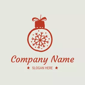 Logotipo De Navidad Likable Lamp and Snowflake logo design