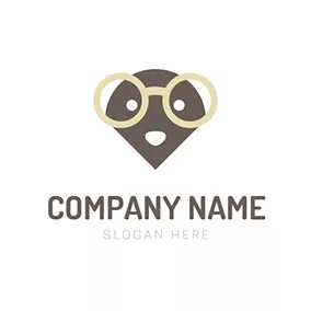 鼴鼠 Logo Likable Mole and Big Glasses logo design