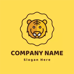 キャラクターロゴ Likable Yellow Tiger logo design