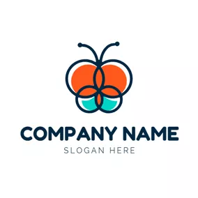 Cut Logo Line and Cute Butterfly logo design