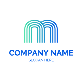 N Logo Line Arch Letter M logo design