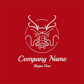 ドラゴンのロゴ Line Chinese Dragon logo design