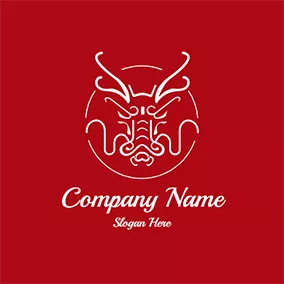 Silver Logo Line Chinese Dragon logo design