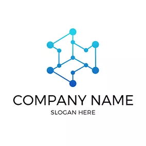 Future Logo Line Dot Structure logo design