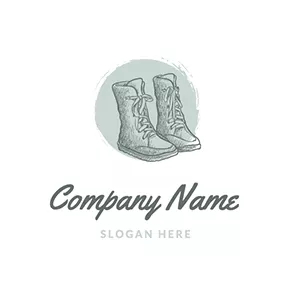 Design Logo Line Drawing Decoration Vintage Boot logo design