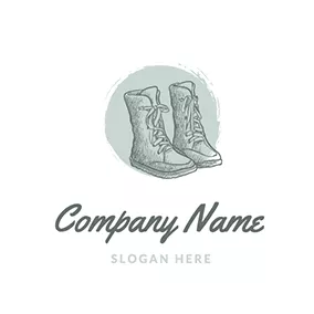 靴子 Logo Line Drawing Decoration Vintage Boot logo design