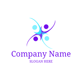 Human Logo Line Revolve Abstract Friend logo design