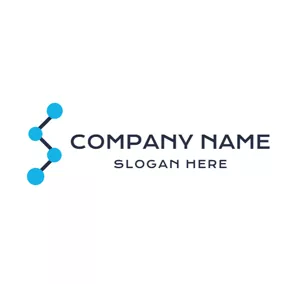 Blue Logo Line Segments and Points logo design