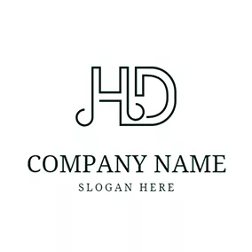 Hd Logo Line Simple Letter H D logo design