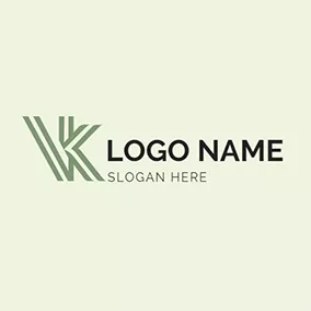条纹logo Line Stripe Abstract Letter K V logo design