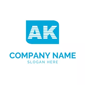 Aロゴ Line Stripe and Letter A K logo design