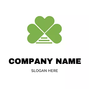 Green Logo Line With Shamrock logo design