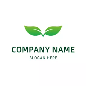 環境ロゴ Linked Green Leaf logo design