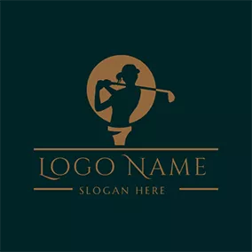 Man Logo Linksman Brassie and Golf logo design