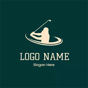 Man Logo Linksman Outline and Circle logo design