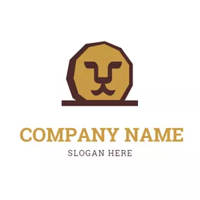 アフリカのロゴ Lion Head and Coin logo design