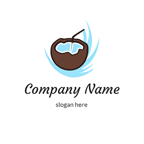 椰子 Logo Liquid Coconut Milk Coco logo design