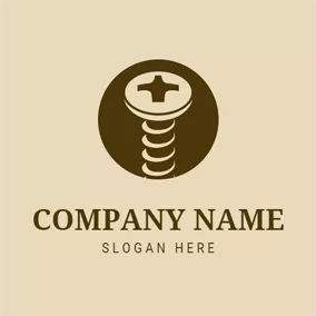 Car Service Logo Little Brown Screw logo design