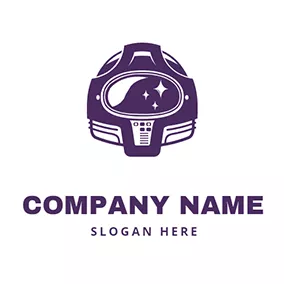 Helmet Logo Little Star and Cool Space Helmet logo design