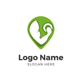Location Logo Location and Strong Arm logo design