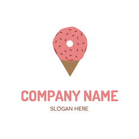 Pink Logo Location Drop Doughnut logo design