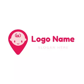 Logótipo Bebé Location Shape and Baby Head logo design