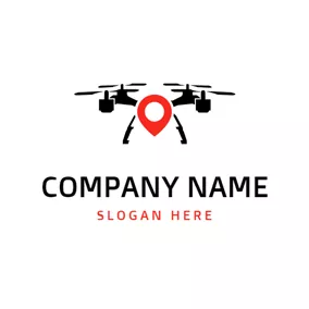 Logotipo De Dron Location Shape and Drone logo design