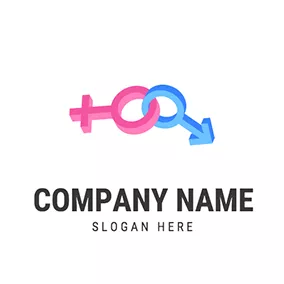 Equal Logo Locked Key 3D Gender Symbol logo design