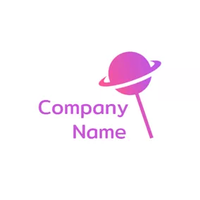 Pink Logo Lollipop Shape and Orbit logo design