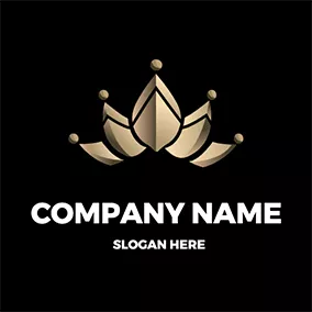 Combination Logo Lotus Crown Royal logo design