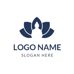 Logotipo De Floración Lotus Flower and Buddha logo design