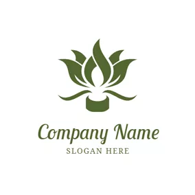 Can Logo Lotus Shape and Candle logo design
