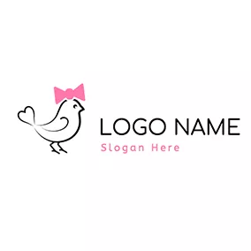 Vogel Logo Love Bird Bowknot Bride logo design
