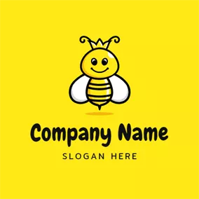 ハチロゴ Lovely and Cartoon Bee logo design