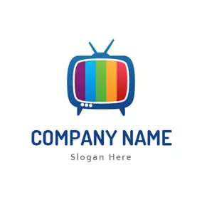 Blue Logo Lovely and Colorful Tv logo design