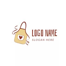 Cook Logo Lovely Beige Apron Icon logo design