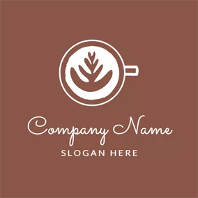 Caffeine Logo Lovely Brown Letter O logo design