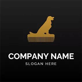 Logótipo Cão Lovely Dog Comb Dog Grooming logo design