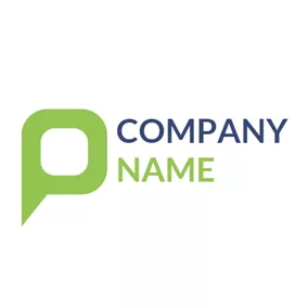 Communicate Logo Lovely Green Letter P logo design