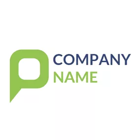 Logotipo De Mensaje Lovely Green Letter P logo design