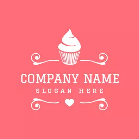 Baker Logo Lovely Pink and White Cake logo design