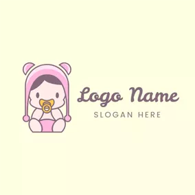 Logotipo De Bebé Lovely Pink Baby Girl logo design