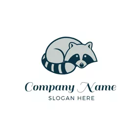 Sleep Logo Lovely Raccoon Icon logo design