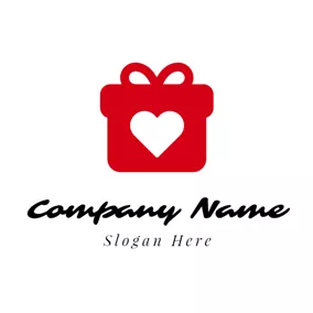 儲存Logo Lovely Red Gift Box logo design
